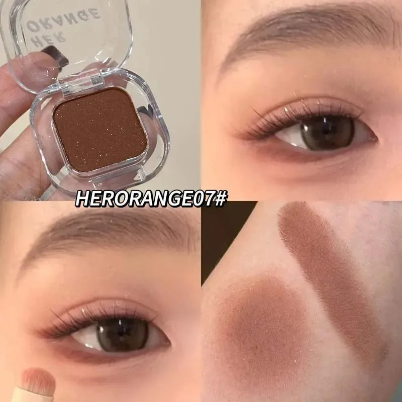 Red Brown Monochrome Eyeshadow Eyeliner Powder Palette Silky Matte Coral Red Lying Silkworm Eyeliner Waterproof Aegyo-sal Makeup Zpaxo 07