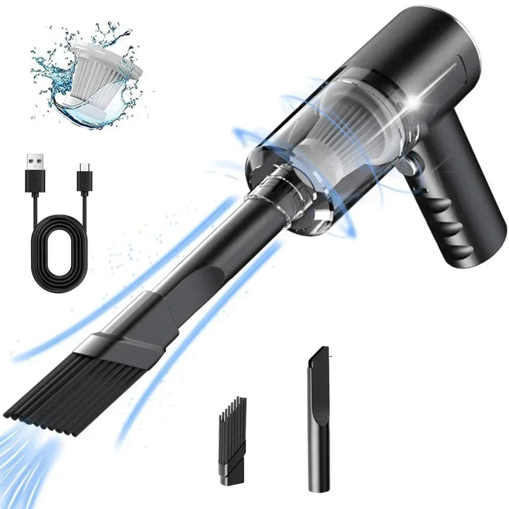 1pc Wireless Vacuum Cleaner Dual Use for Home and Car 120W High Power Powerful Vacuum Cleaner Black Zpaxo