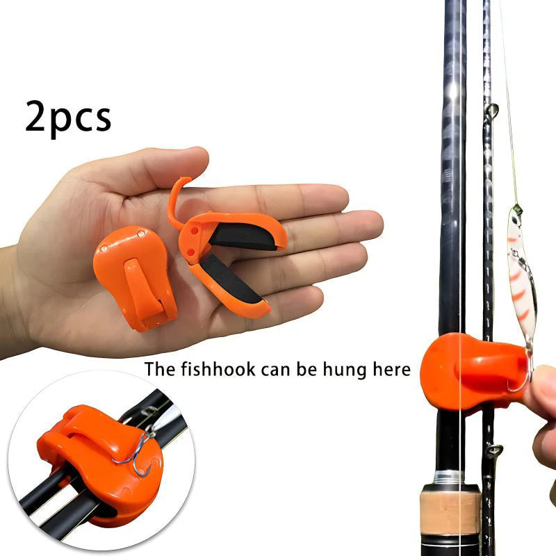 2Pcs Quick-Attach Fishing Rod Clip Tool-Free 1-Hand Holder For Freshwater Rods Storage Racks Secure Grip Tackle Organizer Zpaxo orange