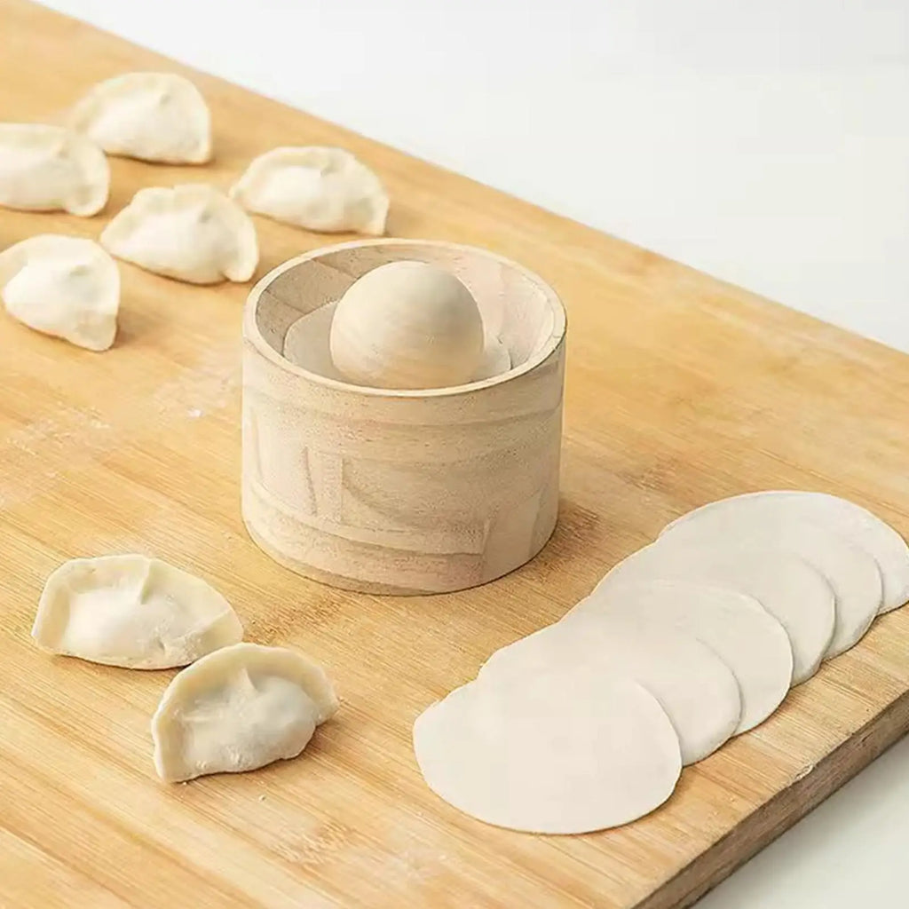 Dumpling Maker Non-Stick Wooden Manual Kitchen Gadgets Dumpling Mold Skin Maker Press for Home Kitchen Apartment Restaurant Zpaxo