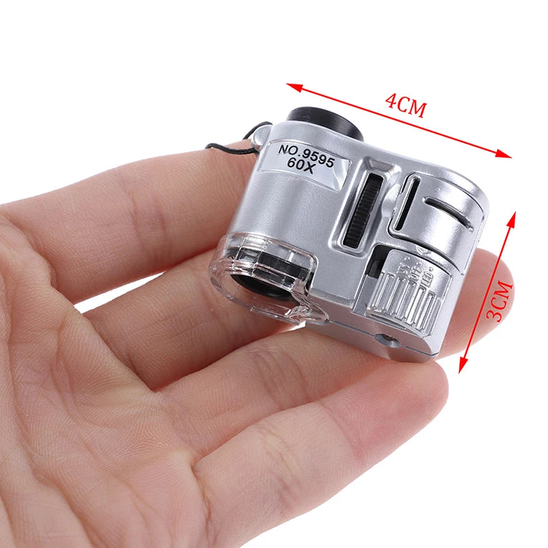 60X Pocket Microscope – Jewelry, Gem & UV Currency Magnifier