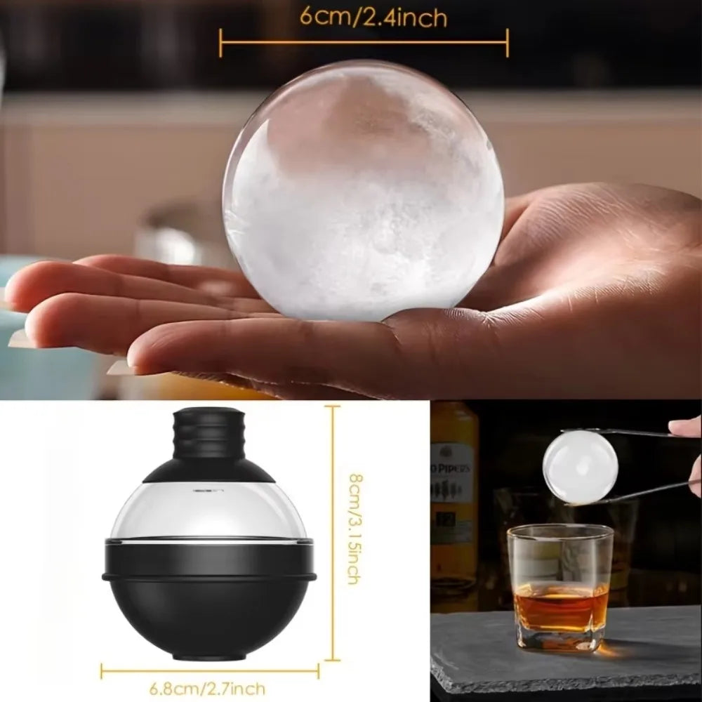 Silicone Ice Ball Maker Whiskey Large Sphere Mold 1 Funnel Lid Zpaxo
