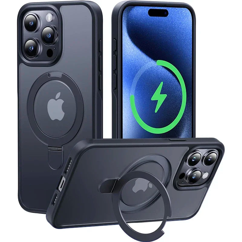 Magnetic Mobile Phone Case Ring Kickstand Iphone 15 14 Max 12 13 11