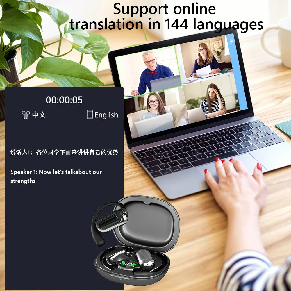 AI Translator Earbuds Real-time Voice 144 Languages Instant