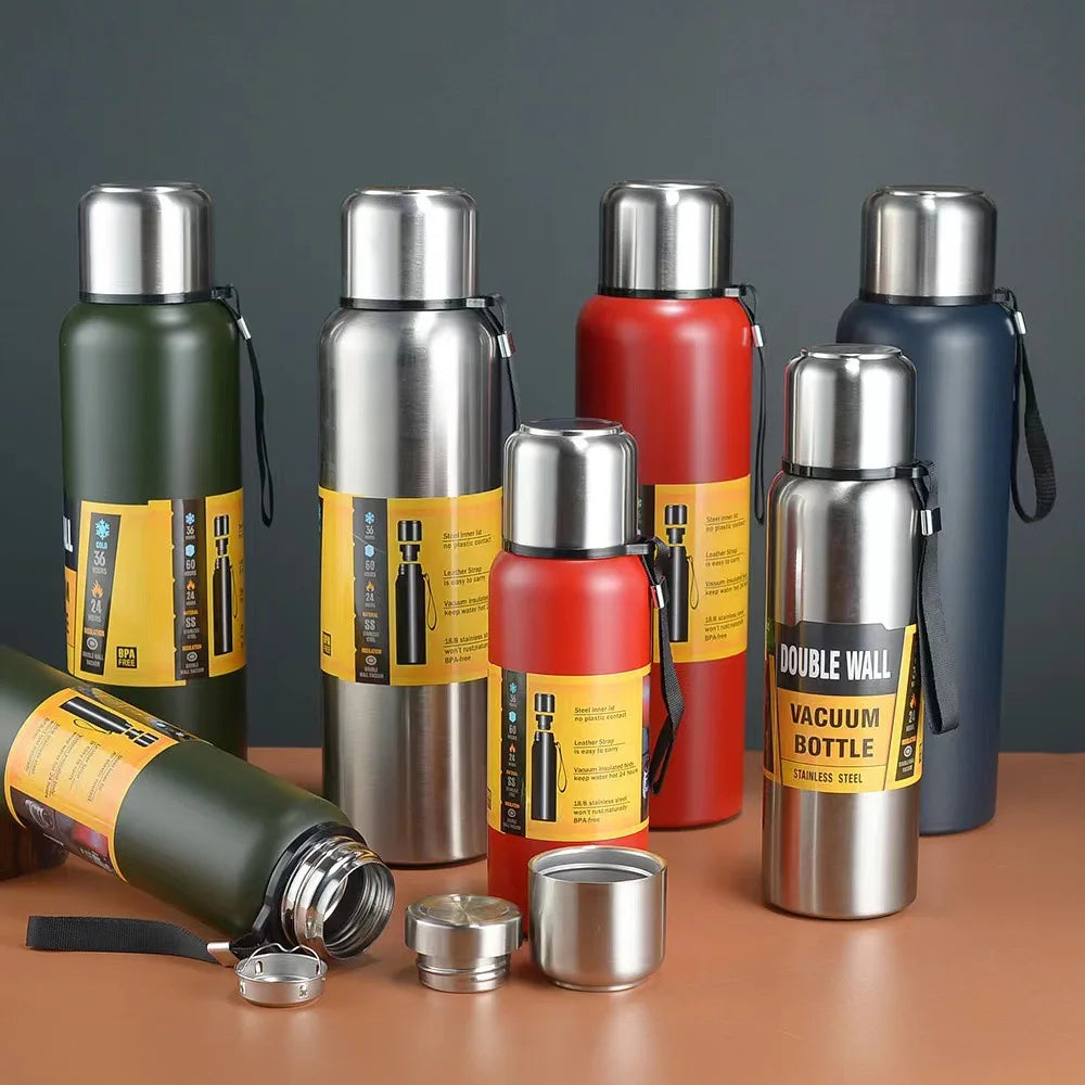 Vacuum Insulated Stainless Steel Tumbler with Rope | 500–1500ml