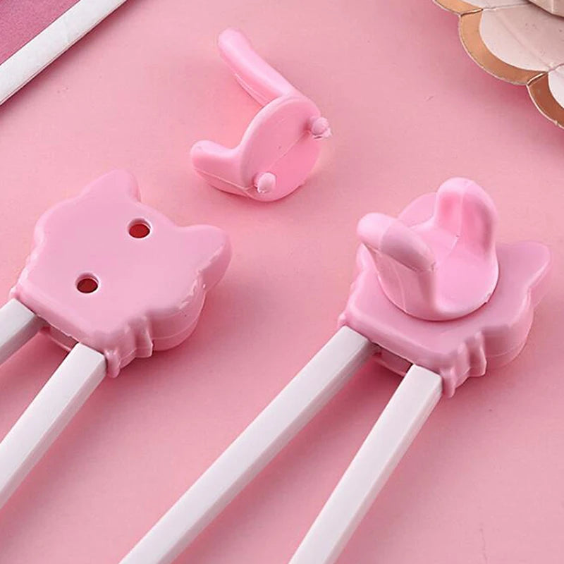 Animal Cartoon Babies Kids Learning Chopsticks Pair Cute Cat Design Zpaxo