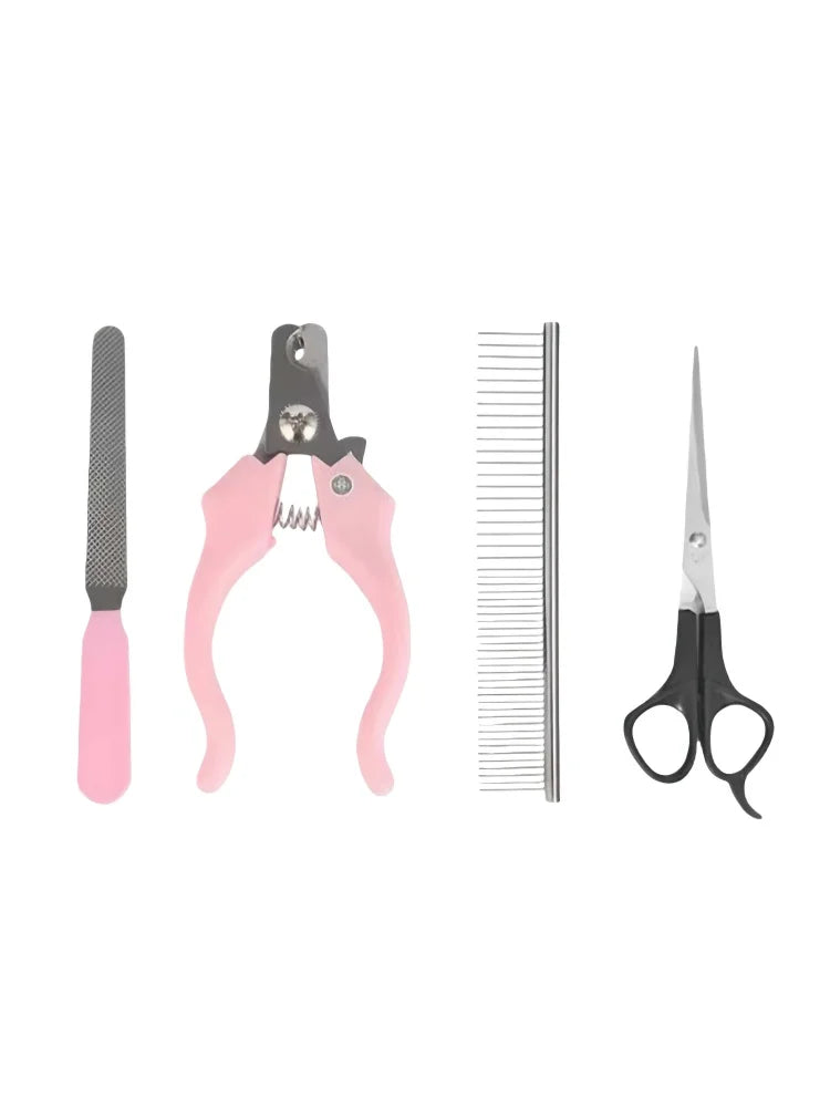Dog Nail Clipper Grooming Straight Scissors File Pet Comb Cat Hair