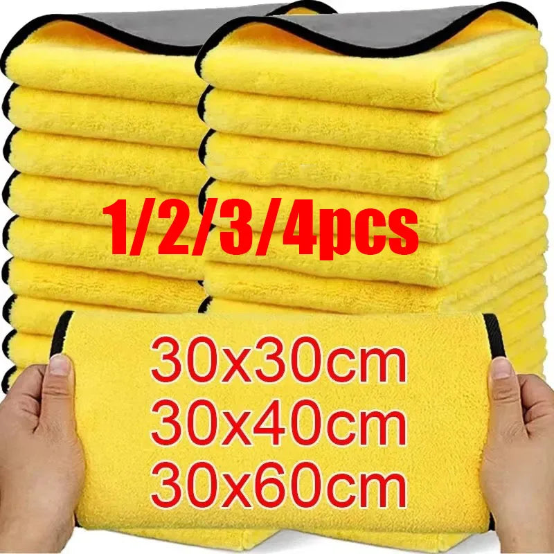 Microfiber Car Wash Towels – Ultra-Absorbent, 1–4 Pack