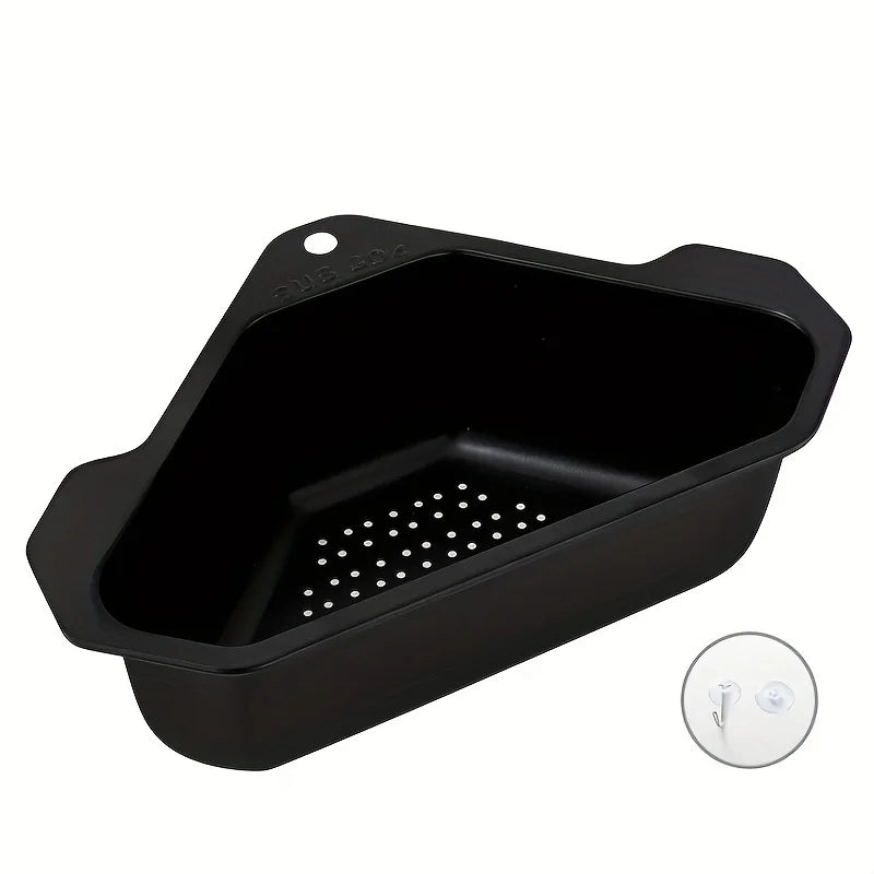1pc 304 Stainless Steel Triangle Sink Strainer Basket Kitchen Leftover Food Catcher Drain Filter Rack Mesh Colander Organizer Zpaxo black5