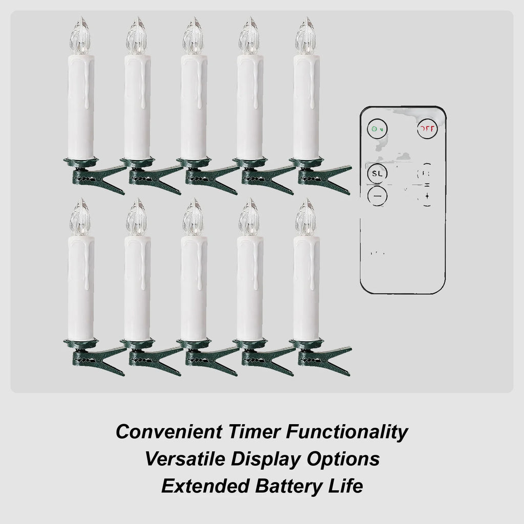 Battery Taper Candles Adjustable Safe Flickering Decor Flameless