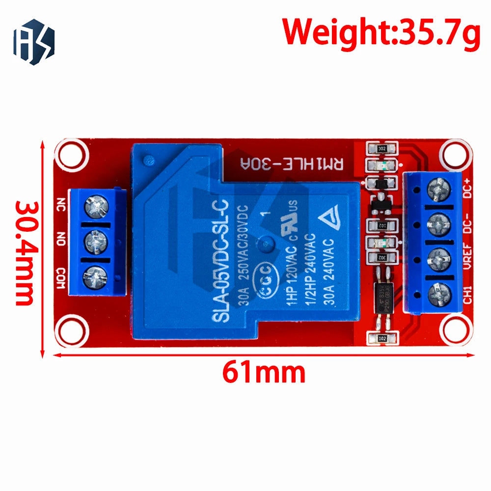 1PC 30A Dual-Channel Optocoupler Relay Module – 5V/12V Isolated Control, High & Low Level Trigger Compatible Zpaxo