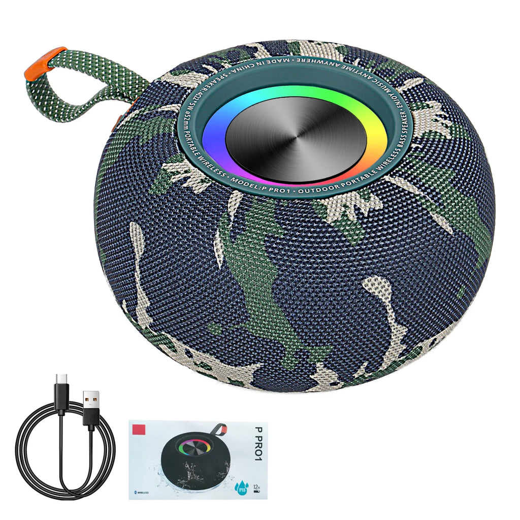Bluetooth Wireless Speaker Small Portable Steel Gun Heavy Metal Zpaxo Camouflage