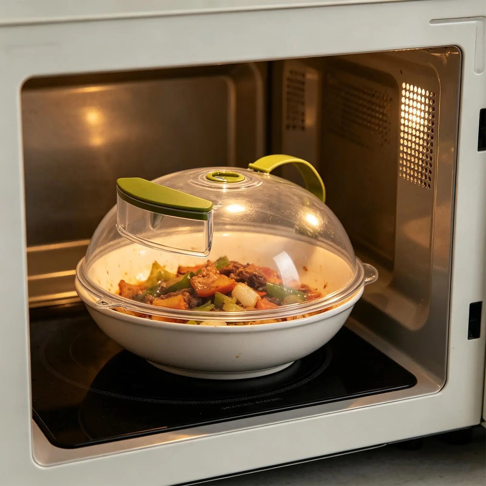 Microwave Food Cover 27x12 Cm Anti Splash Round Guard Steamer Plate