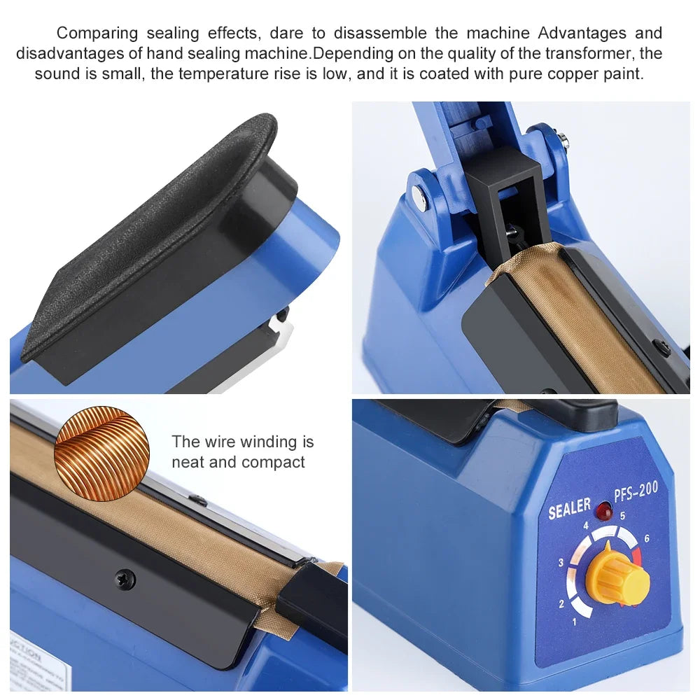 Impulse Sealer Machine Kitchen Food Plastic Manual Sealing Length