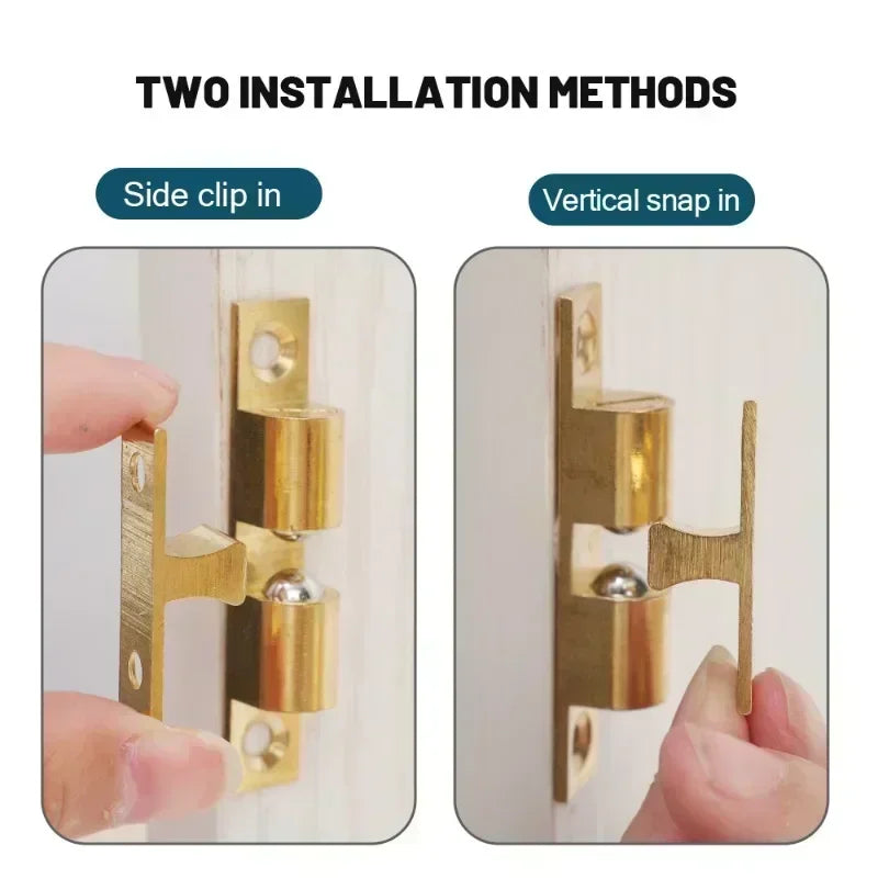 Wholesale Furniture Door Ball Latch Brass Double Roller Spring Ball Catch Latches Cabinet Closet Door Adjustable Tension Latch Zpaxo