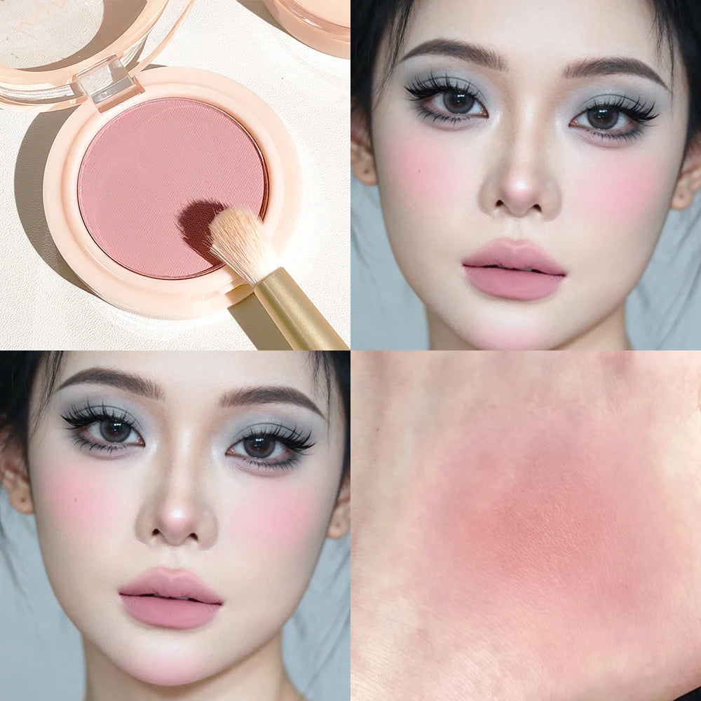 Single-color blush contour cream: Soft mist multi-color suitable for all makeup styles Cheek Blusher Powder Makeup Zpaxo 03-Grayish purple
