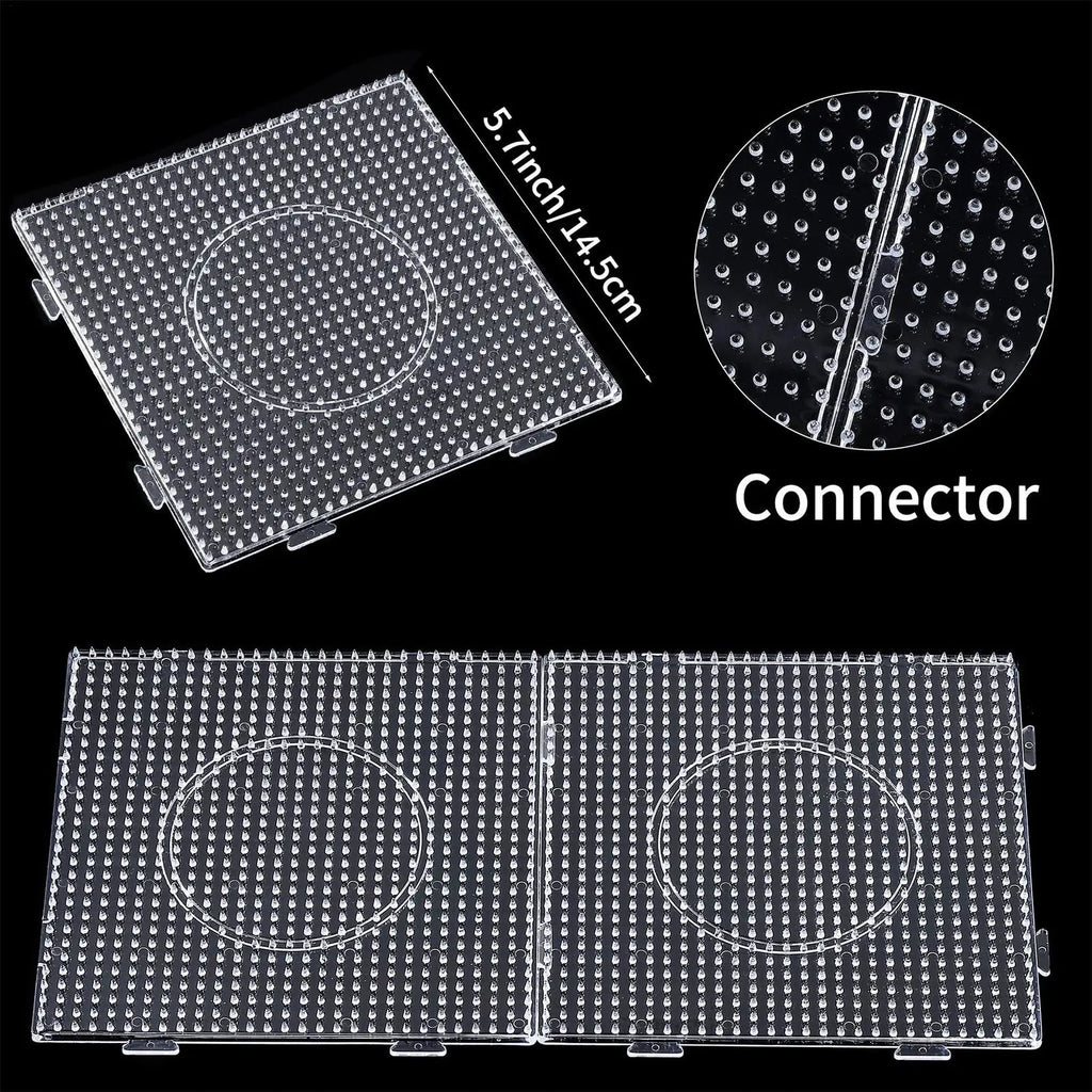Fuse Bead Boards 5 Pieces 5mm Square Heat Resistant Ironing Papers Kids DIY Bead Craft Tray For Boys Girls Adults Teen Daughter Zpaxo