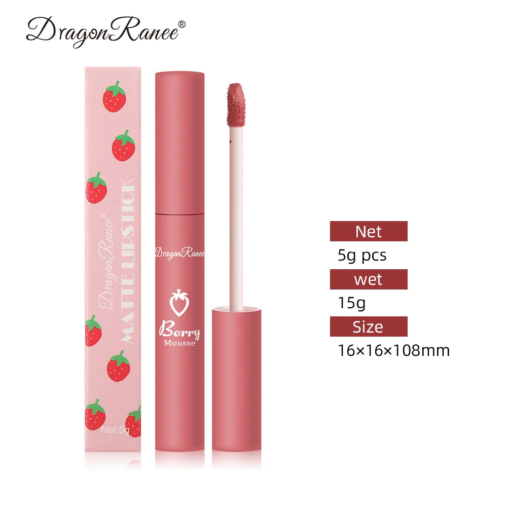 Matte Lip Gloss, Easy to Apply, Non-Stick Cup, Matte Lip Glaze Nude Color, Red, Brown Lipstick, Lip Gloss Gift, Lip Glaze Zpaxo