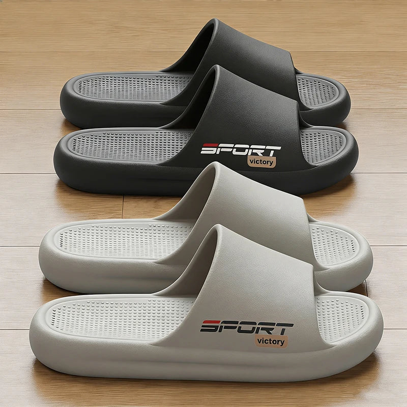 Soft Home Slippers Men Summer Couple Indoor Anti-slip Bathroom