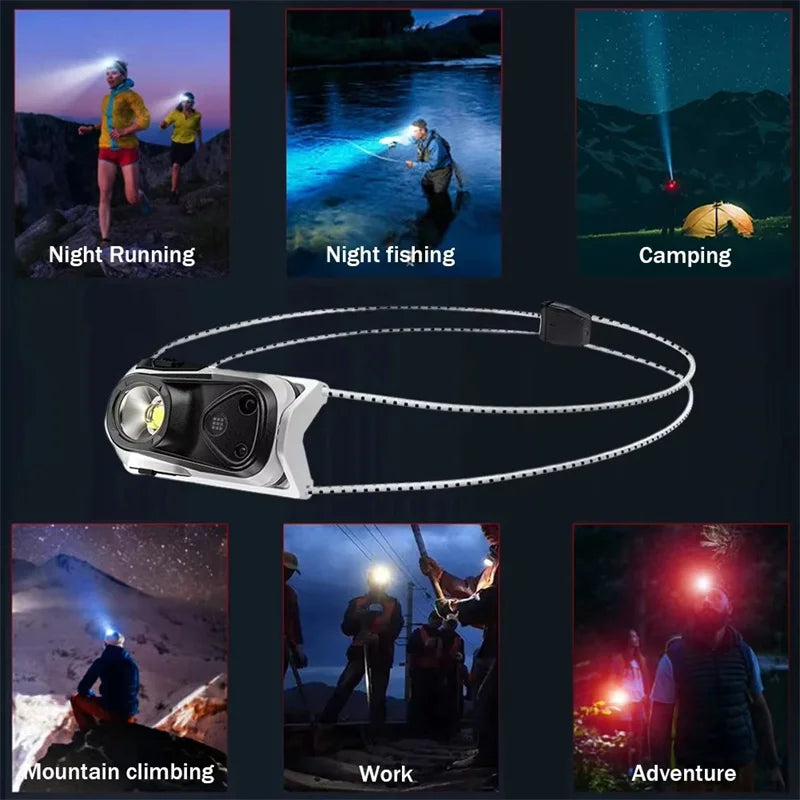 Mikenoon LED Headlamp – USB Rechargeable, 4 Modes & IR Sensor LED Headlamp Zpaxo