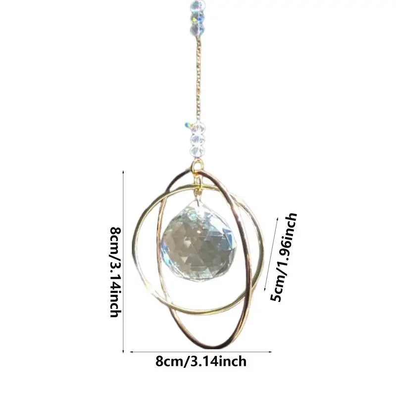 Suncatcher Hanging Crystal Moon Catcher Pendants Wind Chimes Rainbow Prism Window Drop Bell Christmas Tree Home Decor Zpaxo