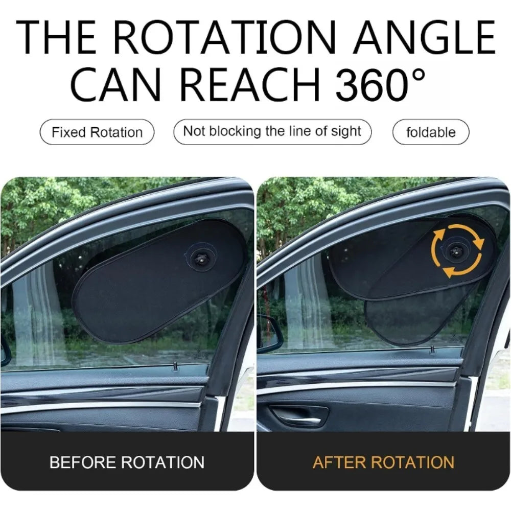 Adjustable Car Sunshade That Can Be Rotated Providing Protection Side