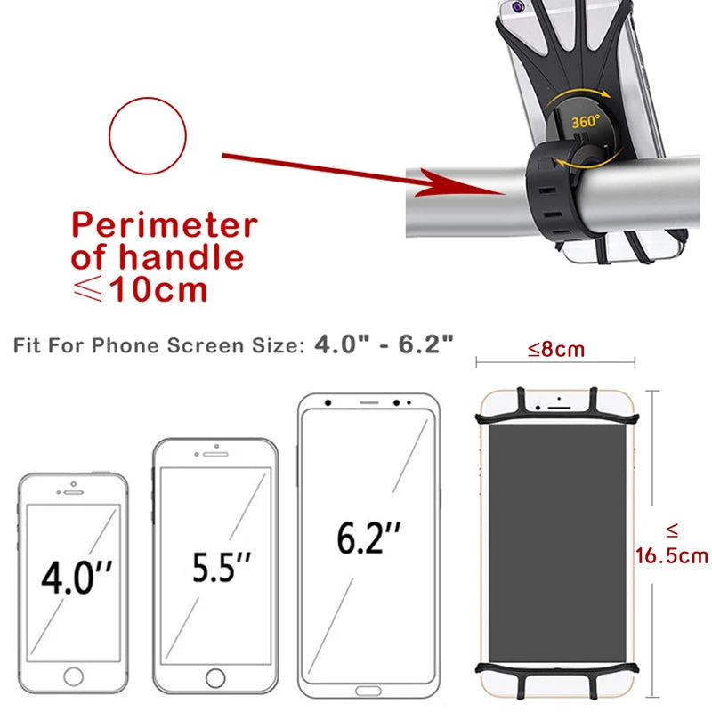 360° Rotating Bike Phone Mount – Universal Handlebar Holder Bike Phone Mount Zpaxo