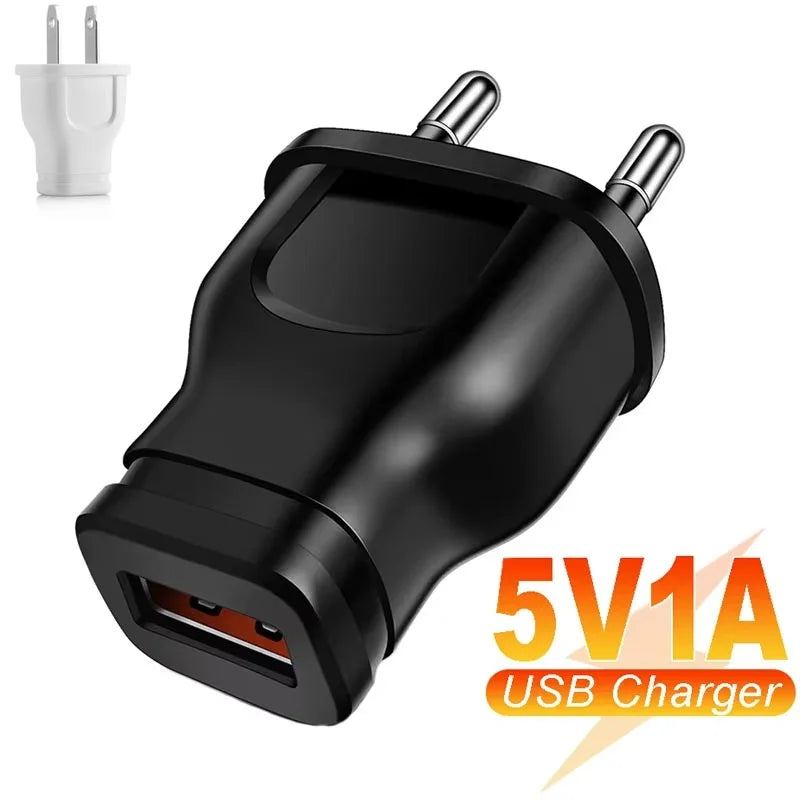 Universal Mobile Phone Charger 5V 1A USB Charger Mini Power Adapter US/EU Travel Wall Charger Port Plug For iPhone Xiaomi Huawei Zpaxo