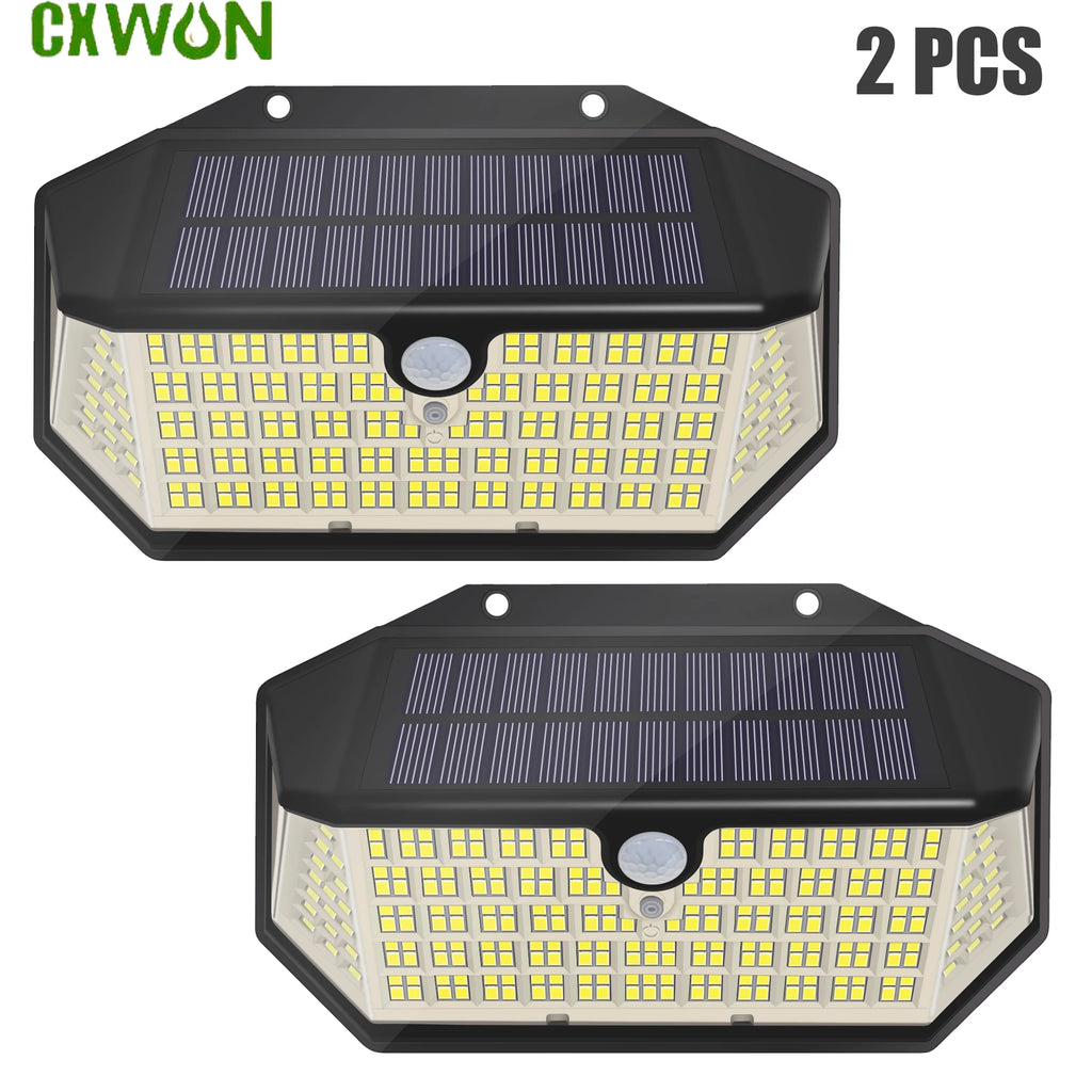 Solar LED Outdoor Lighting Motion Sensor Waterproof 3-Mode Security Zpaxo