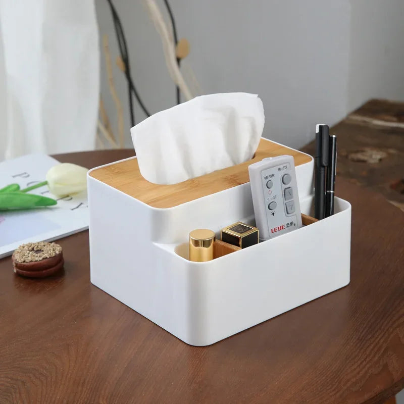 Plastic Desktop Storage Box for Remote Controls Tissues Cosmetics Office Supplies Living Room Organization Zpaxo