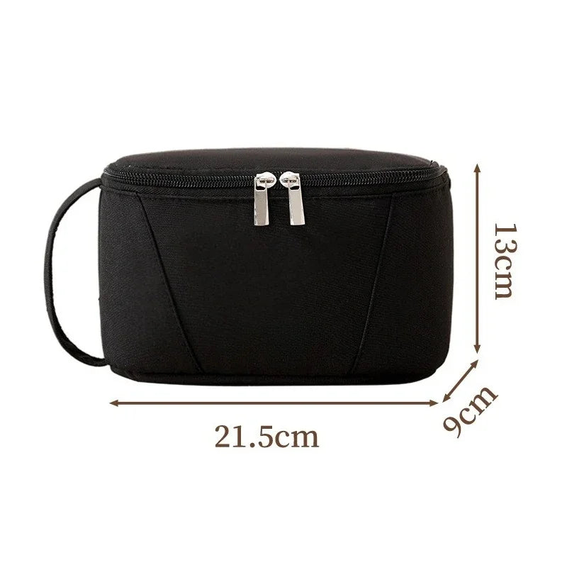 Large Opening Toiletry Bag, Large Capacity Bathroom Cosmetic Storage Bag Travel Makeup Brush Storage Wash Cosmetic Bag Men Women Zpaxo Black