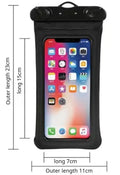 IP68 Floating Air Case Waterproof Outdoor Swimming Bag Phone Case For iPhone Xiaomi Huawei Phone Bag Protector Cover Accessories Zpaxo Black