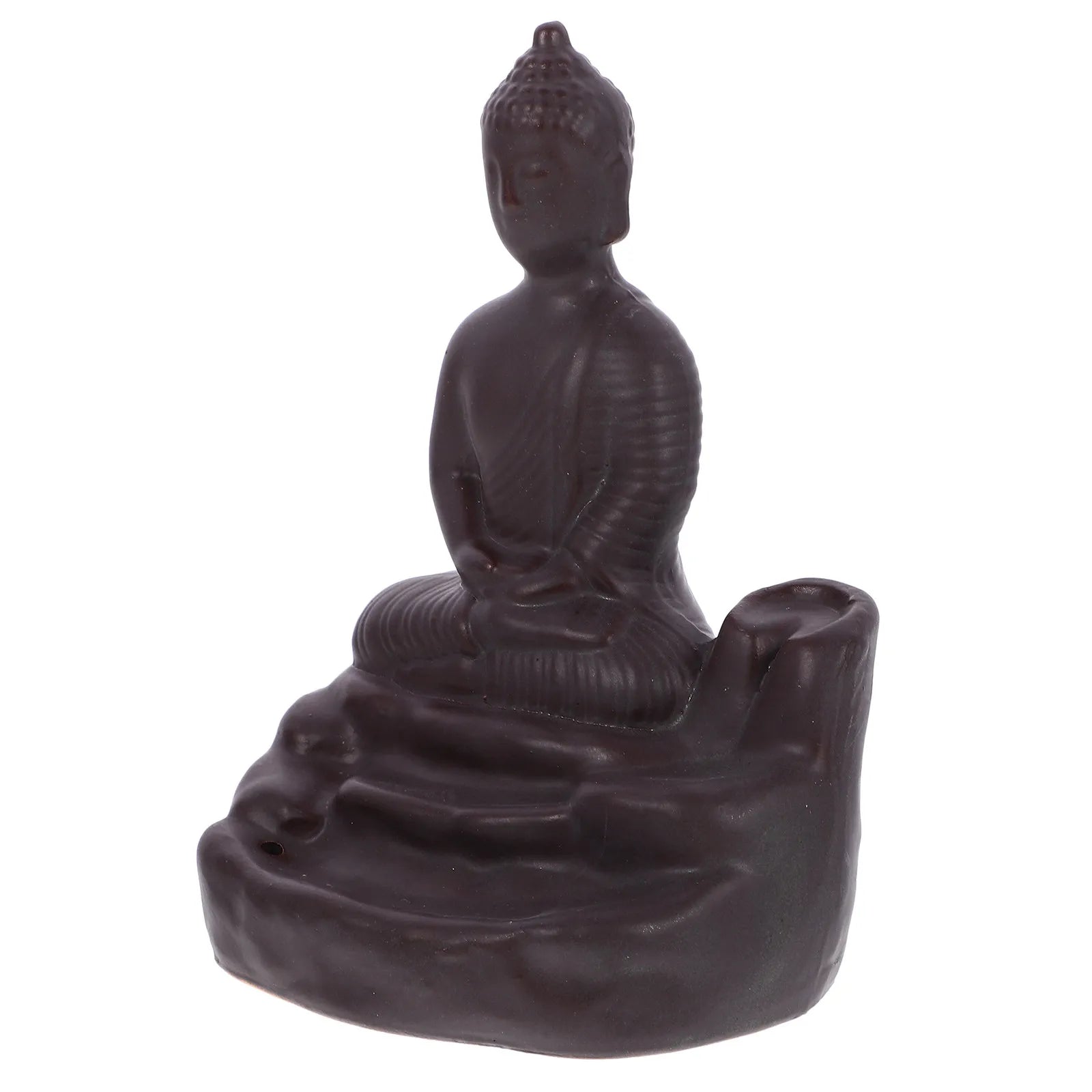 Ceramic Backflow Incense Burner Buddha Statue Zen Decor Aroma Therapy