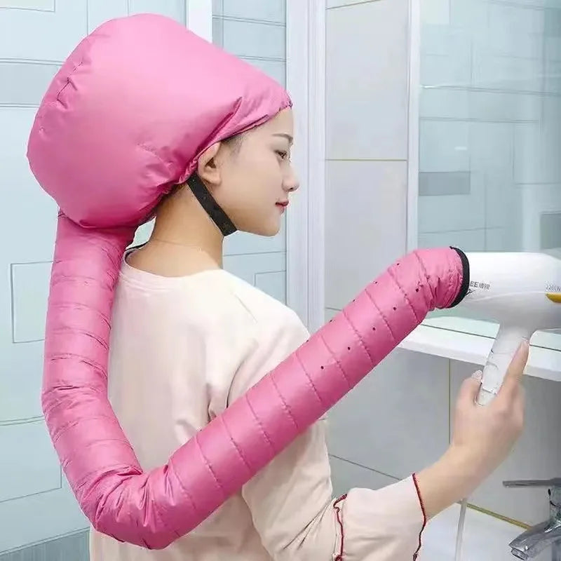 Portable Hair Bonnet Dryer Cap – Diffuser & Oil Treatment Hair Bonnet Dryer Cap Zpaxo Pink