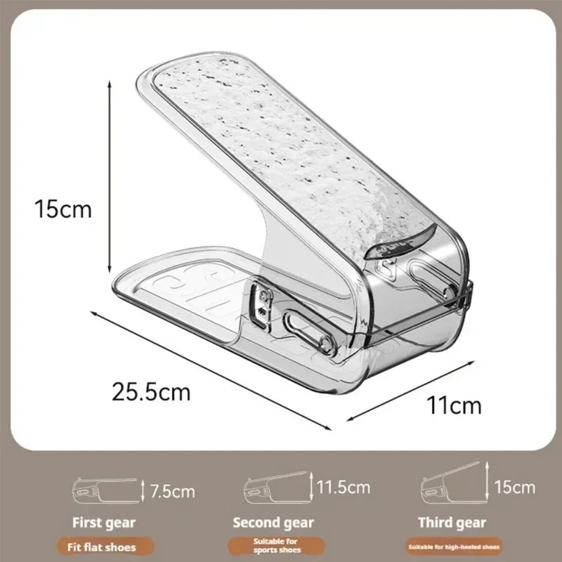 New 6PCS Double Layer Shoe Rack, Adjustable Shoe Holder, Shoe Cabinet, Space Saving Bracket, Storage Folding Layered Partition Zpaxo
