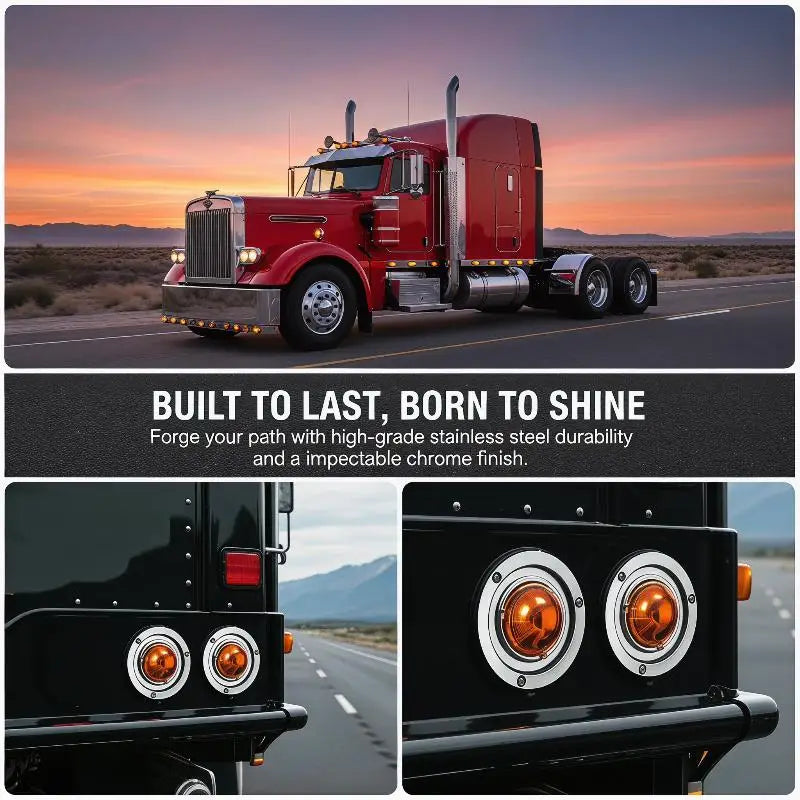 4" Watermelon Light Mounting Bracket Chrome Stainless Bezel 2-Pack