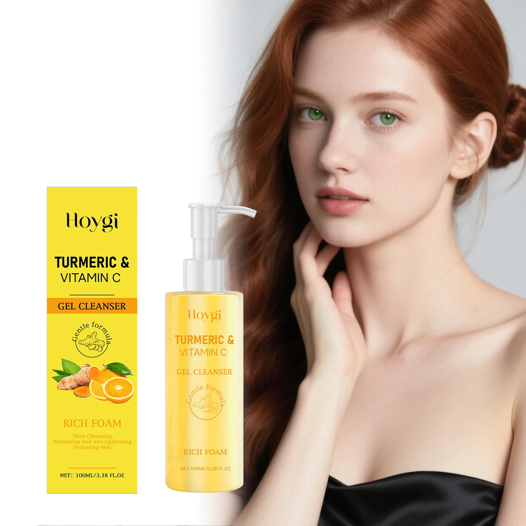 Turmeric Face Wash for Radiant Skin Gentle Foaming Cleanser for Dry Dull Skin Daily Facial Cleansing Milk Non Drying Clean 100ml Zpaxo