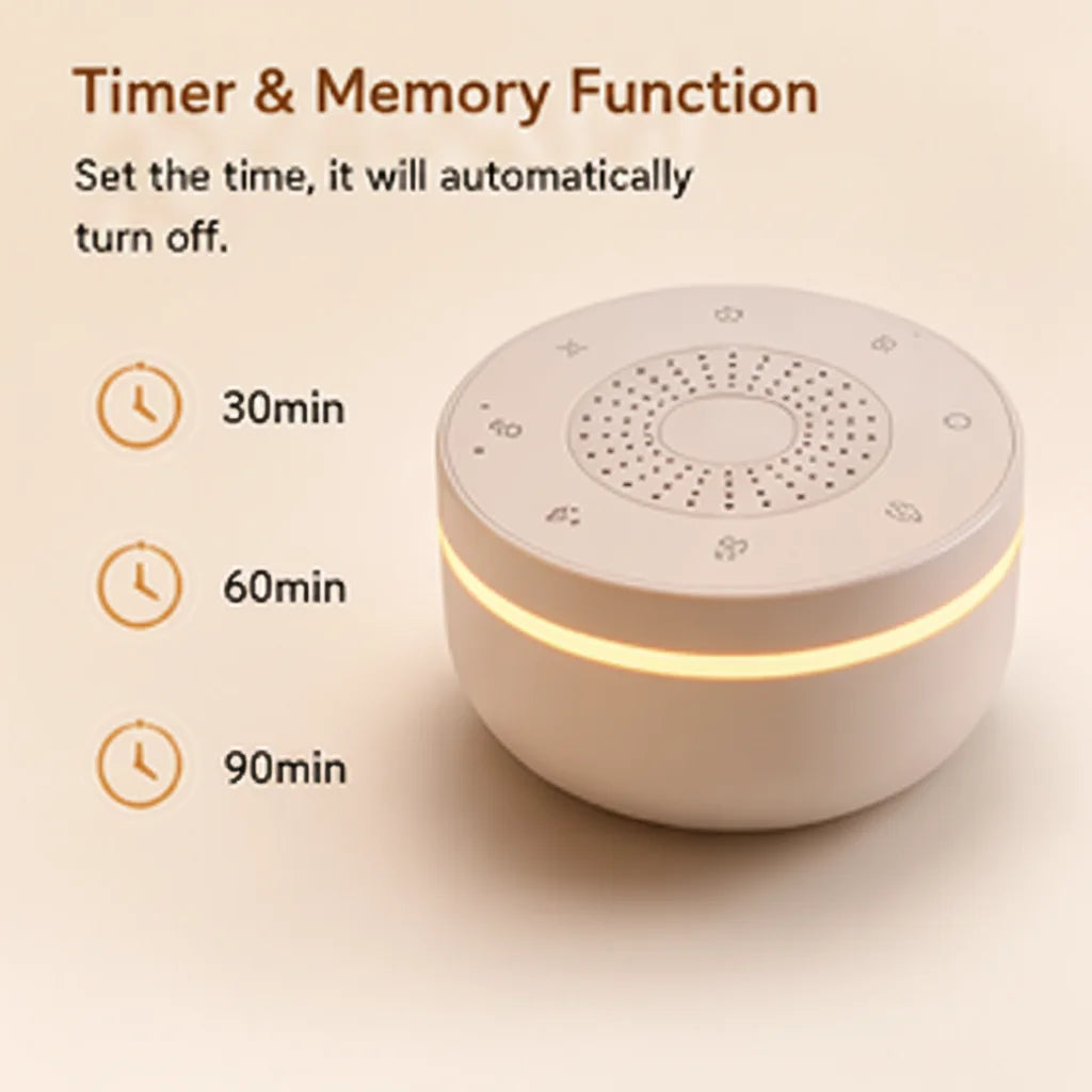 Portable Baby White Noise With 1000mAh 30 Soothing Sounds 5 Colors Night Lights And Timer Baby Sleep Soother For Stroller & Crib Zpaxo