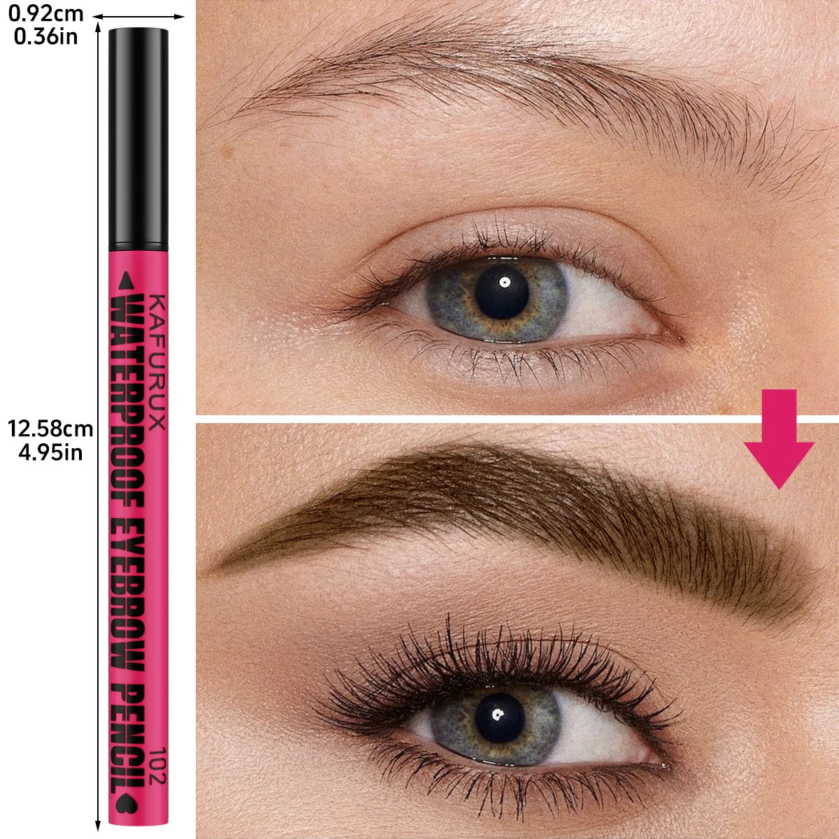 3-color Waterproof Eyebrow Pen Microblading Pencil 4 Split Head