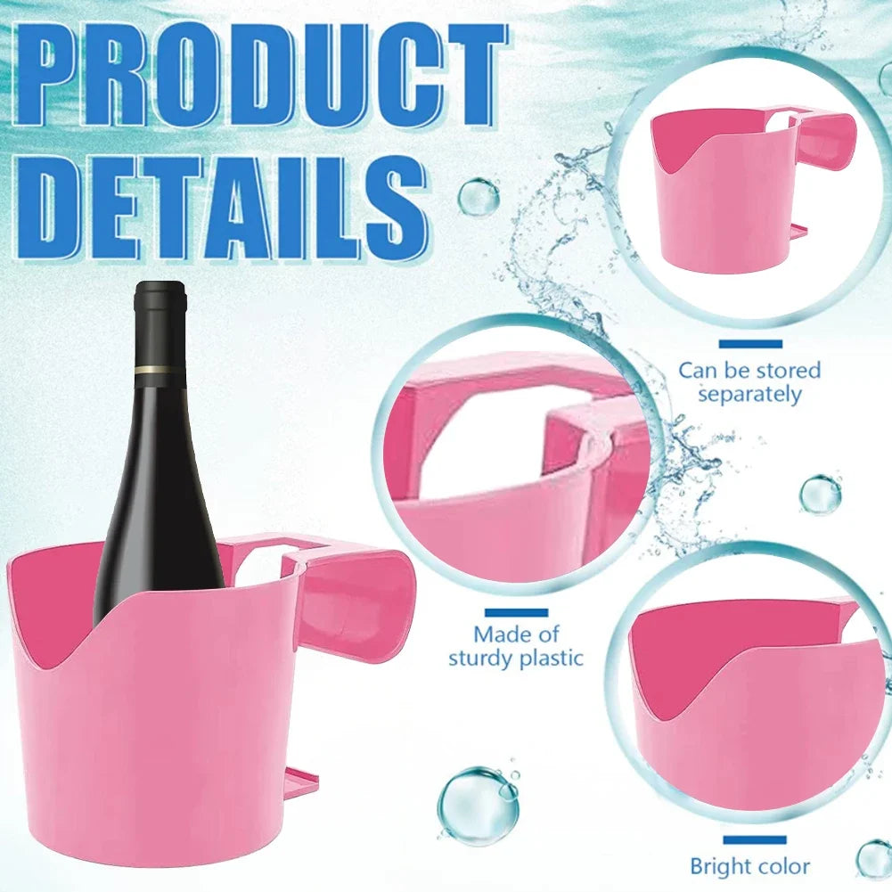 3-1PCS Poolside Cup Holder Swimming Pool Storage Rack No Punching Bottle Hanging Rack Pond Spa Pool Drink Beer Glass Holder Zpaxo