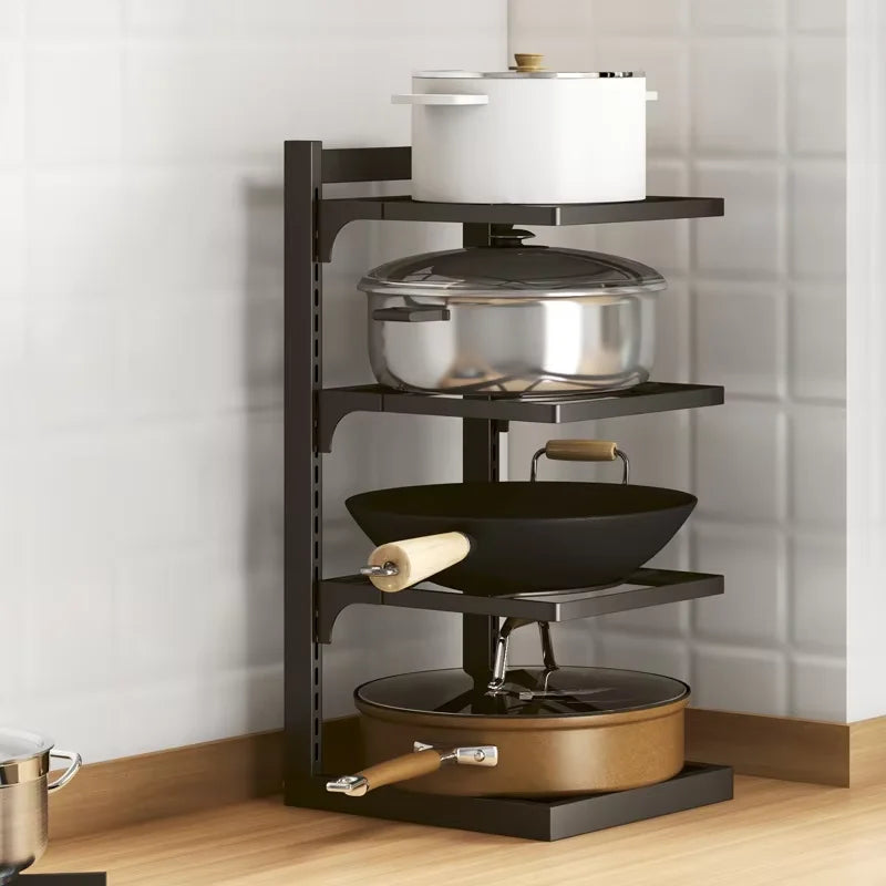 Kitchen Sink Storage Rack Multi-Layer Cooker Storage Rack For Home Stovetop Cabinets Adjustable Pot Rack Zpaxo Beige