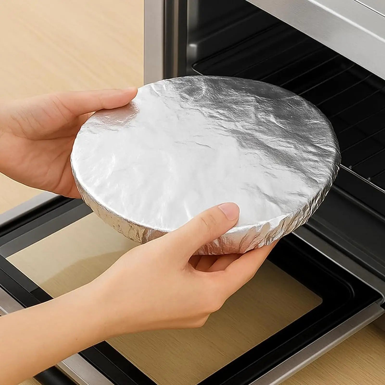 Reusable Aluminum Foil Elastic Covers Heat Retaining Lid Food Fresh