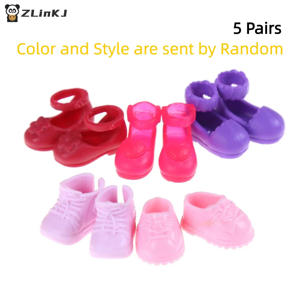 ▶5Pairs Fashion Shoes Boots For Sister Doll Kids Gift Zpaxo