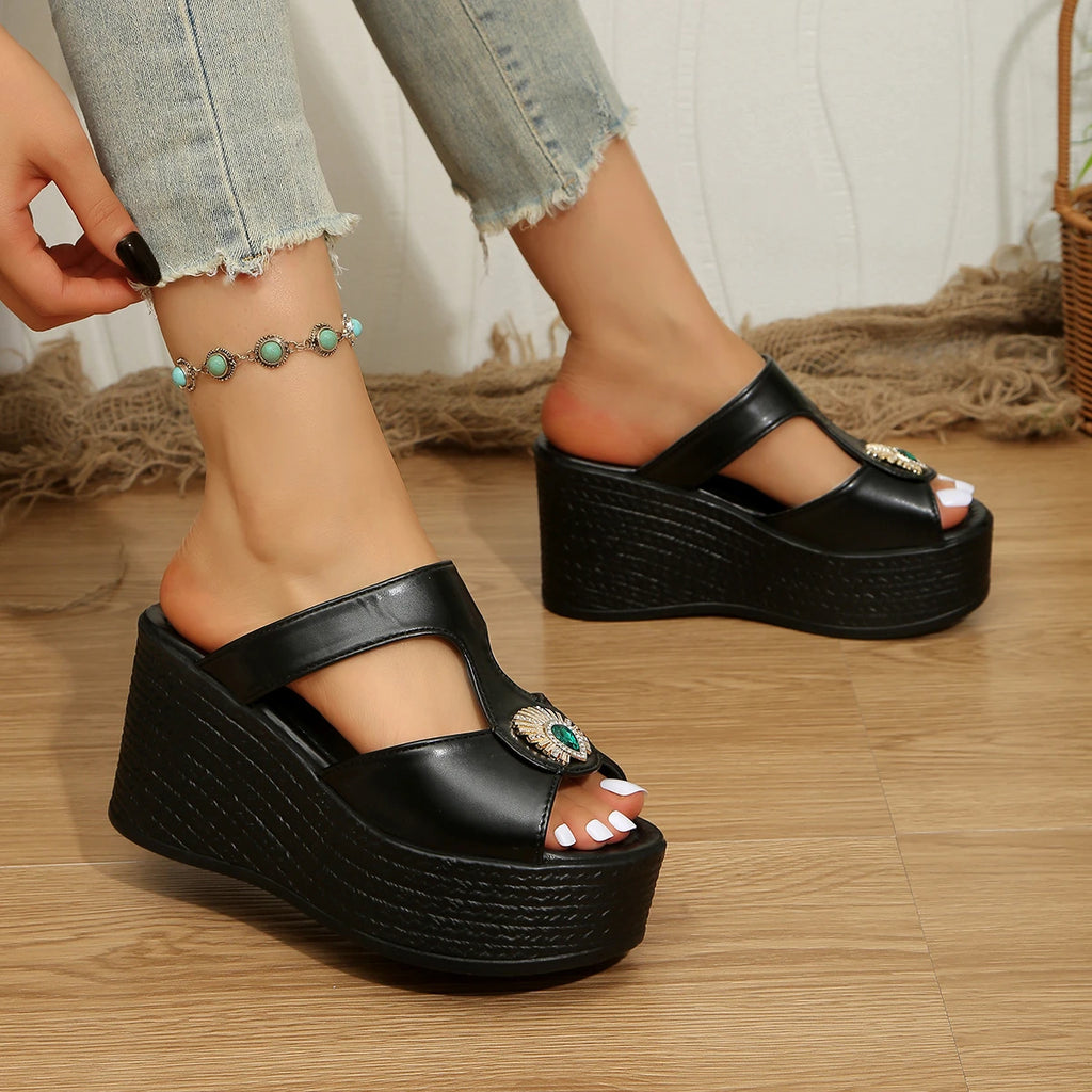 Women Sandals Peep Toe Open Walking Designer Shoes Summer Wedges Zpaxo