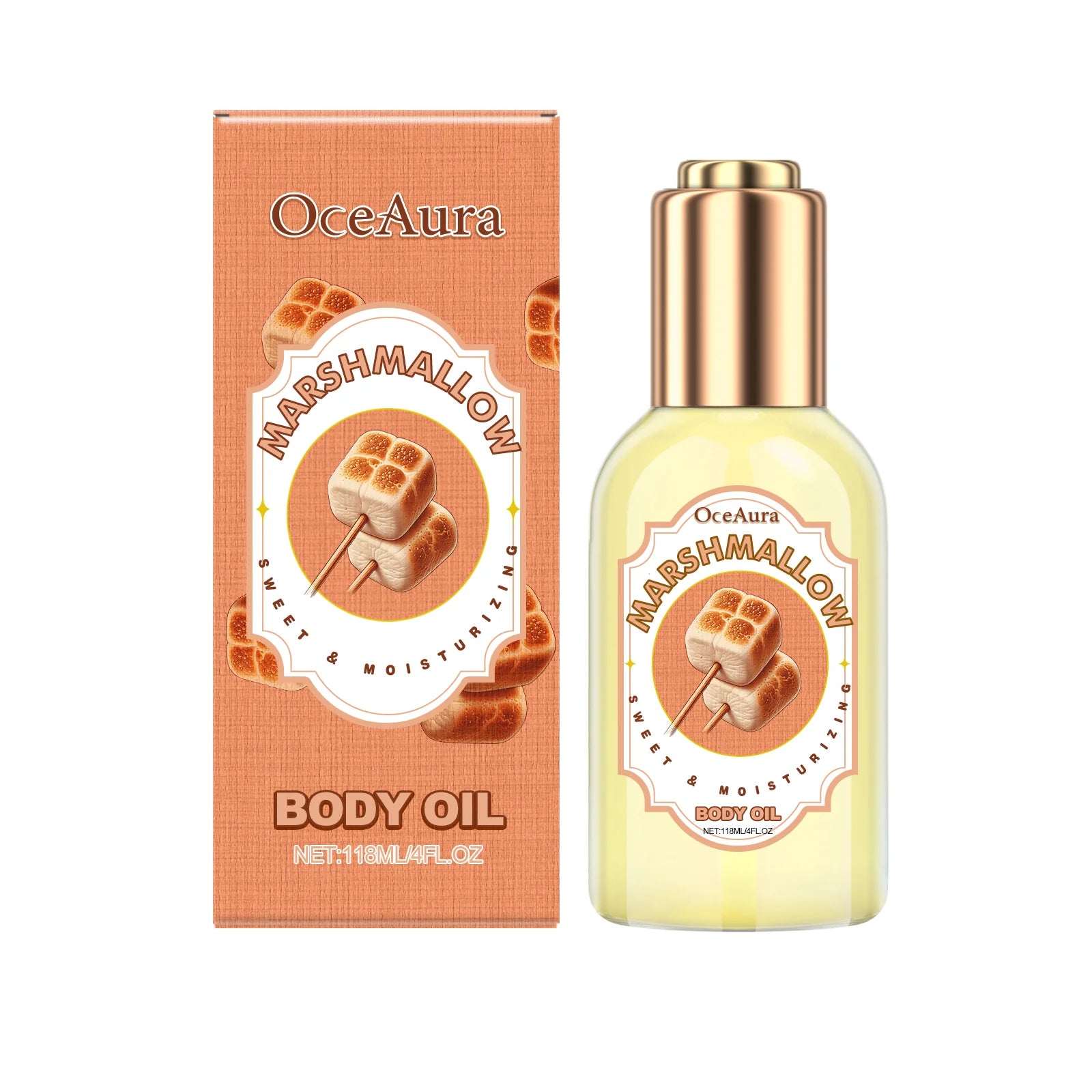 OceAura Strawberry Body Massage Oil – Moisturizing & Relaxing Body Massage Oil Zpaxo Marshmallow