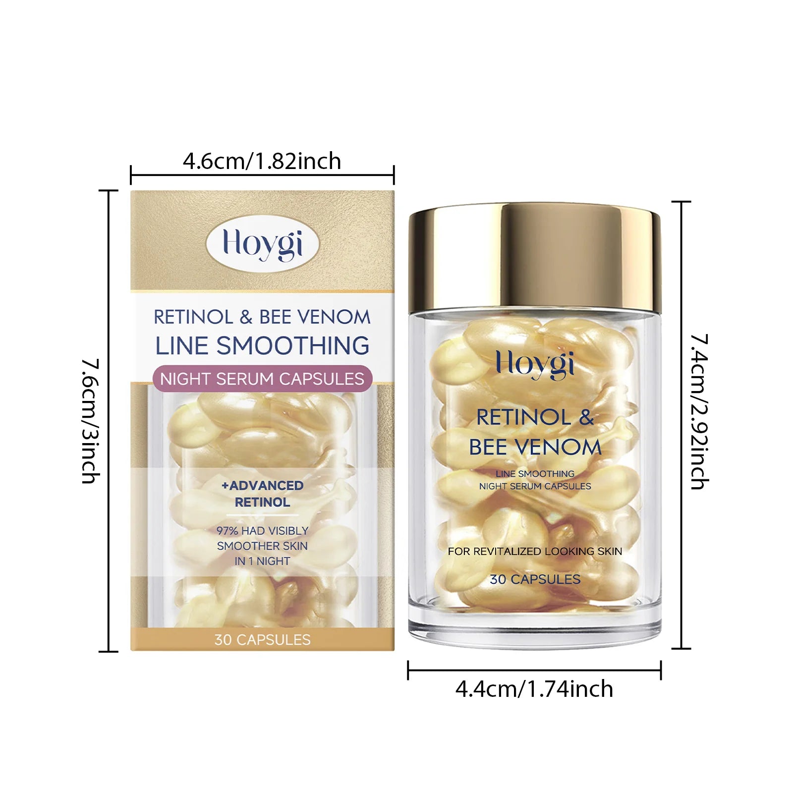 Retinol Bee Venom Anti-Aging Night Serum Capsules | Hoygi Anti-Aging Face Serum Zpaxo