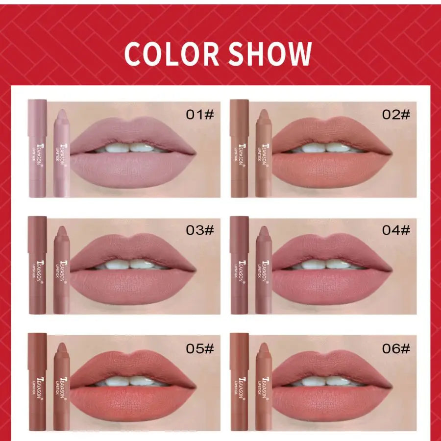 Matte Lipstick Easy Coloring Non-Stick Cup Long-Lasting Comfortable Wear Lip Makeup for Women Zpaxo