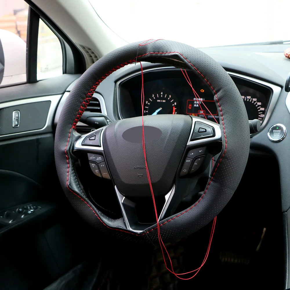 Cover Steering Wheel Gray Black Opel Astra H Artificial Leather
