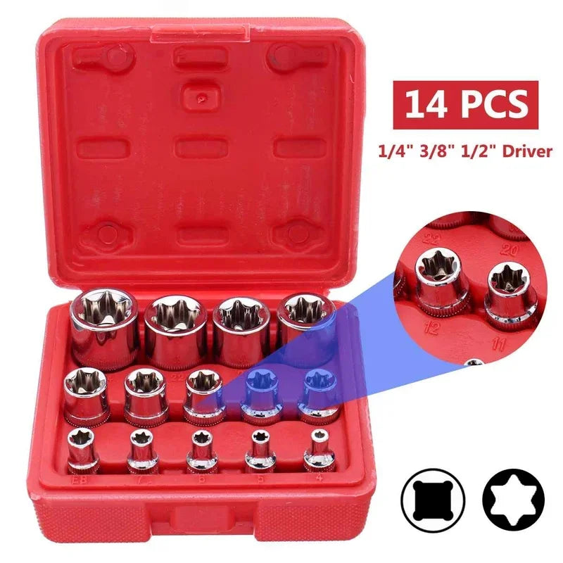 4 5 Female Torx Bit Star-shaped Socket 1 3 8 Drive E4 E24 Car Repair