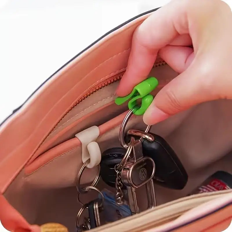 4-Pack Anti-Loss Key Hooks, Space-Saving Plastic Design for Quick Bag/Home/Car Organizing Zpaxo